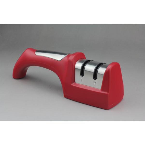 2 Stage Diamond Wheel Knife Sharpener , Pull Through Manual Knife Sharpener
