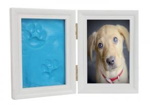 Dog / Cat Pet Memorial Picture Frame , Clay Paw Print Memorial Picture Frame