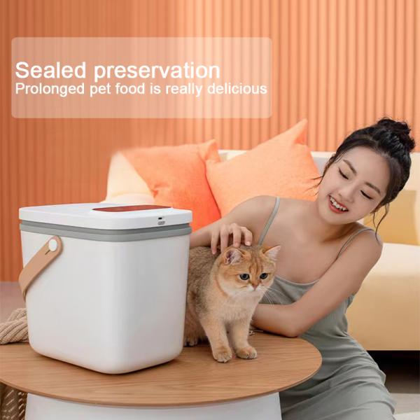 Electric Powered 13 Liter White Vacuum Airtight Food Container Storage Box for Pets