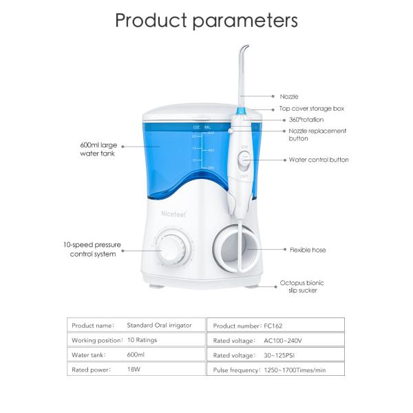 Nicefeel Family Oral Irrigator 600ml Big Capacity Water Flosser For Teeth Cleaning