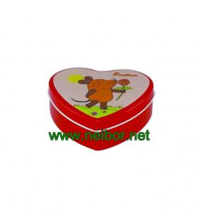 Quality heart shape chocolate tin box for sale