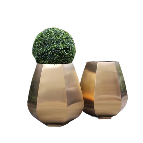 Elegant outdoor round metal flower pots planters for sale