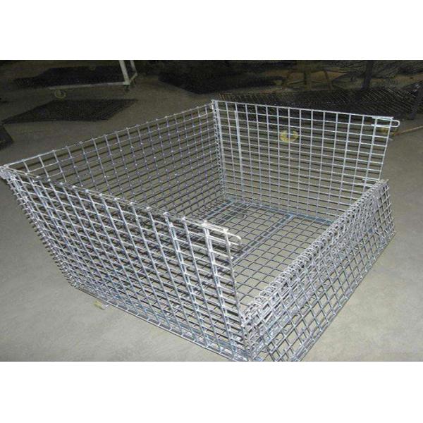 Collapsible Medium Duty Wire Mesh Container 125mm Wheel