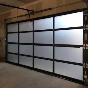 Quality Modern White Aluminum Sectional Door with Safety Double Glazing Glass Modern overhead sectional panel transparent glass for sale