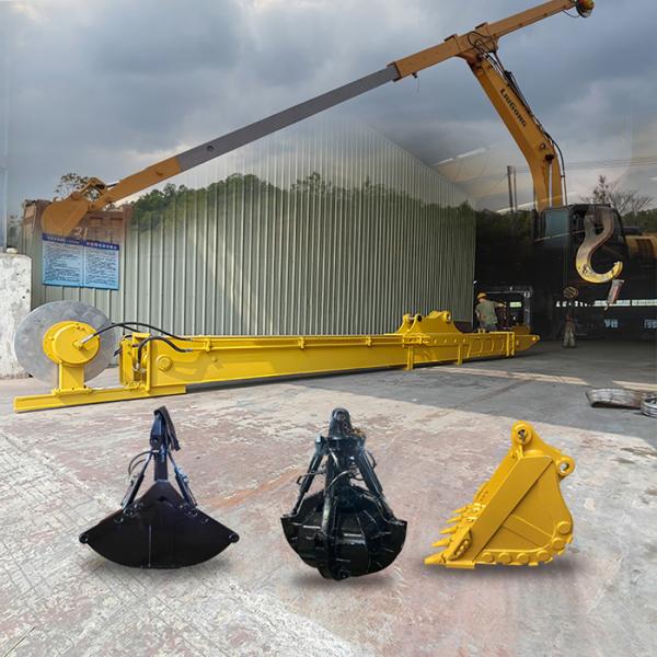 Excavator Telescopic Arm With Clamshell Bucket 0.3cbm For Loading Bulk Cargoes