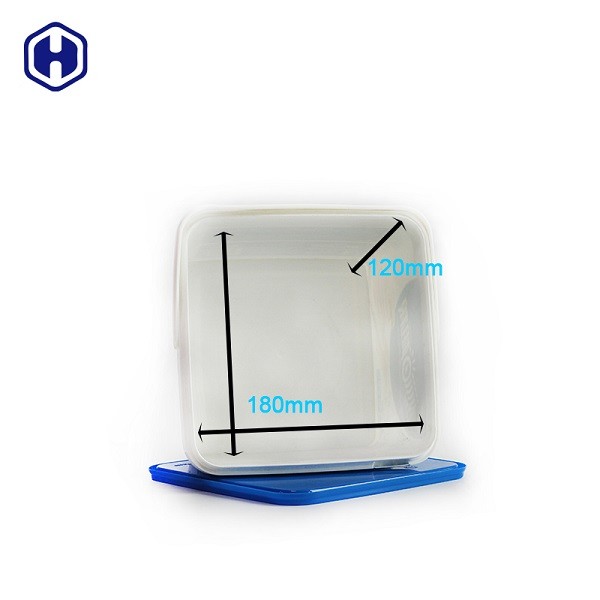 Single Handle Square Plastic Containers With Lids In Mold Labeling