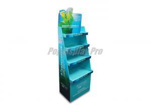 China Power Wing Cardboard Display Units With 3D Top Poster Header 4 Tiers on sale