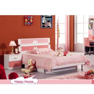 Quality MDF PU Solid Wood Bed With Drawers 1280*2050*960mm Kids Home Furniture for sale