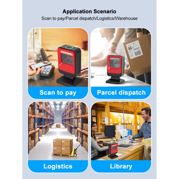 USB Interface 2D Barcode Scanner Hands-Free Scan Machine for Warehouse Use Stock Product