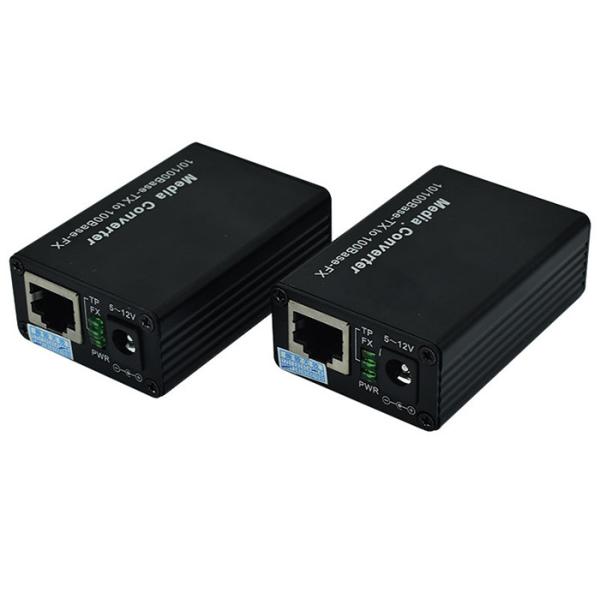 Single Mode Fiber Optic Media Converter Mini Size 10 - 100M Rate DC5V 2A