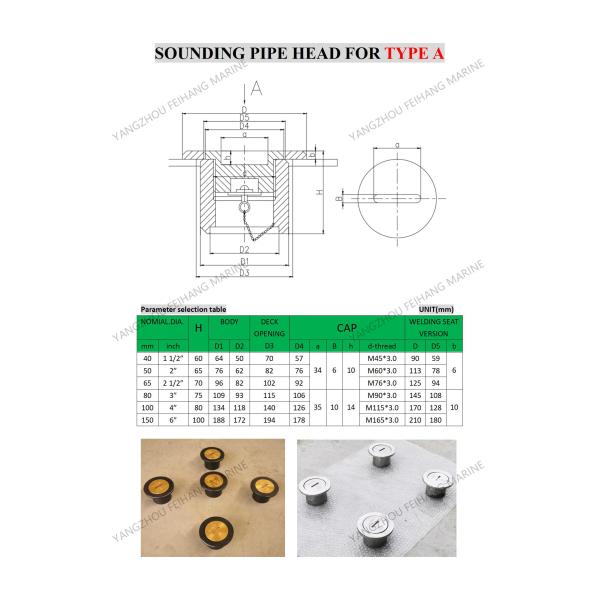 Sounding Pipe Head Sounding Tube Cap Sounding Pipe Cap Sounding Head Cap A50 CB/T3778