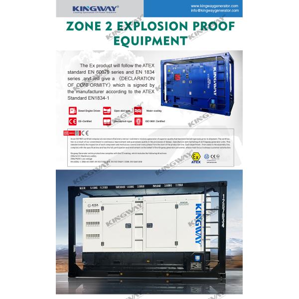 ATEX certified 100KVA Zone 2 Hazardous Area Explosion Proof Diesel Generator