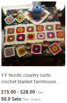 Y-F 150*100 Crocheted Bohemian Gypsy Gorgeous Vintage Decor Lap Rug Daisy Granny Square Comfort Bed Blanket Throw