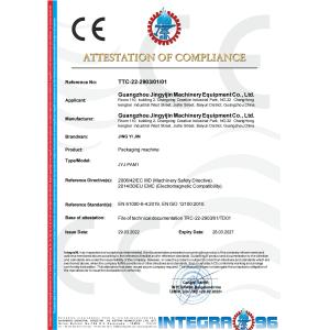 Guangzhou Jingyijin Machinery Equipment Co., Ltd Certifications