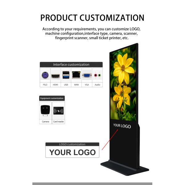 43 Inch High Definition Floor Standing Advertising Display Interactive Touch Screen Kiosk for Retail