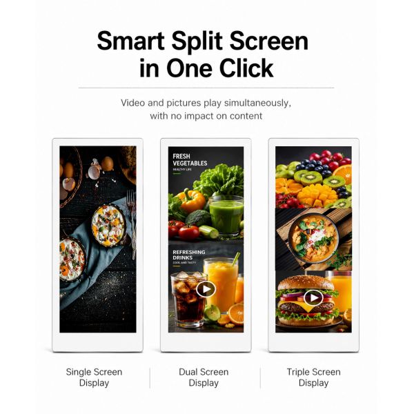 21.5" Elevator Advertising Player Wall Mounted Digital Signage Android WiFi Split Screen LCD Lift Monitor OEM