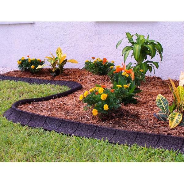 Customized Recycled Rubber Landscape Edging 1220*100*76mm Ecoborder Landscape Edging Red