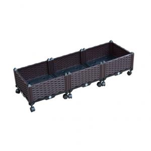 Quality 120cm*40cm*23cm Plastic Herb Garden Planter Raised Garden Bed With Casters for sale