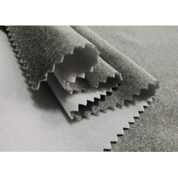 210GSM Warm 100% Polyester Weft Backside Brushed Poly Knit Fabric For Clothes Heather Grey