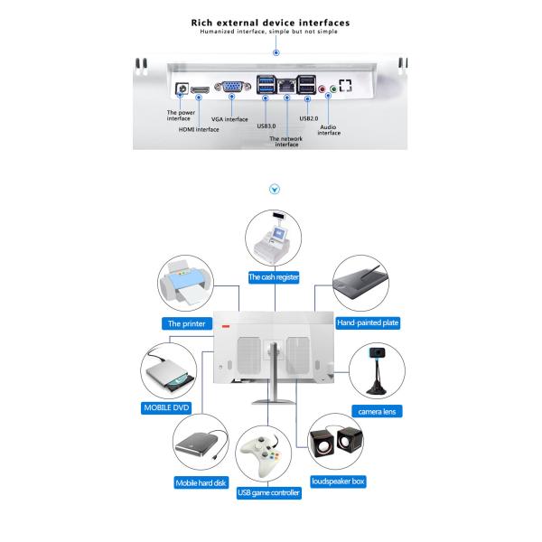 24" Business All-in-One PC Intel Core i3/i5/i7 Touch Screen SSD DDR4 RAM