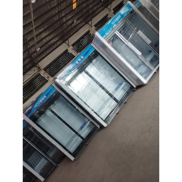 Restaurants Double Sliding Door Display Fridge Freezer commercial use