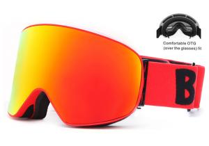 Quality Red Color Ski Goggles High Clear Vision Dual Layer Polycarbonate Lens Material for sale
