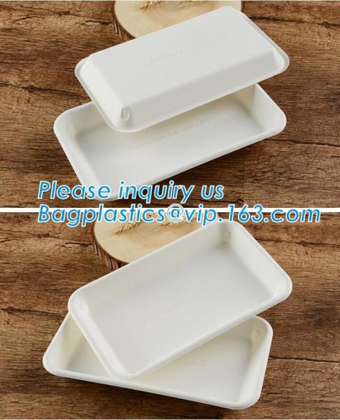 Airtight leakproof microwave custom rectangle plastic meal compartment bento lunch box food storage container with FOOD