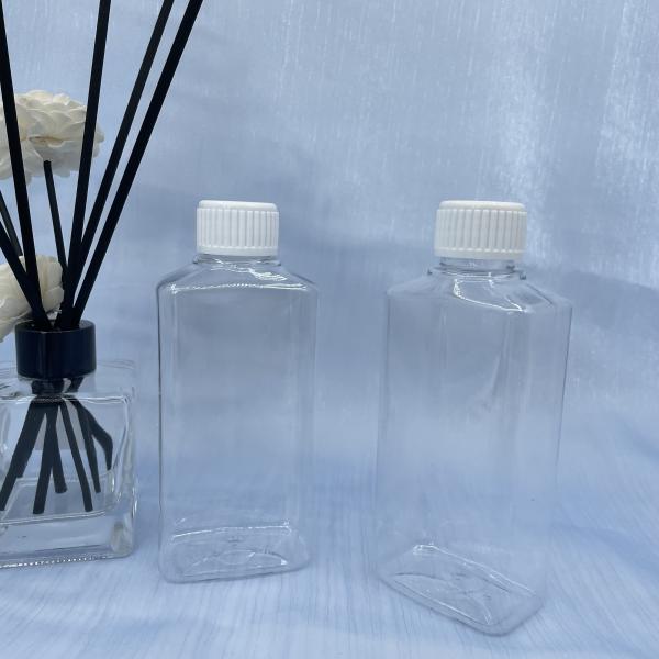 Refillable Square PET Pump Bottle Mouthwash 250ml Clear With White Cap