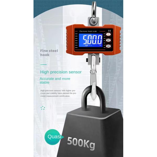 Veidt Weighing OCS-P1 500kg Industrial Rechargeable 500KG Bluetooth Weighing Hanging Crane Scale