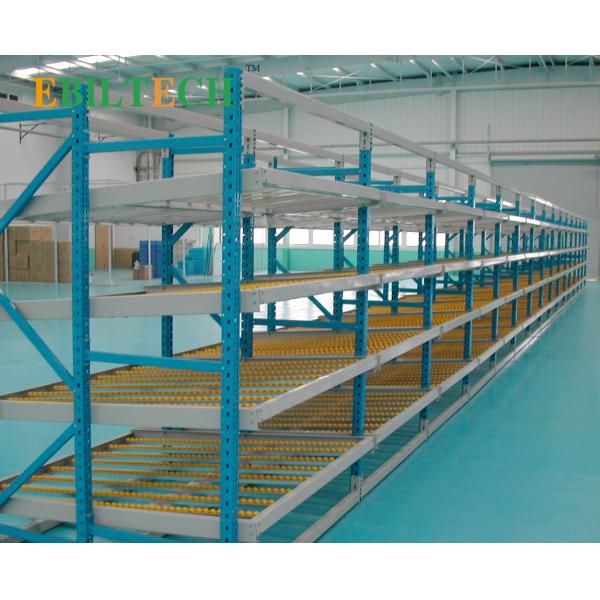 500 -3000kgs Carton Flow Rack Pick Systems , Blue / Orange Carton Flow Rollers