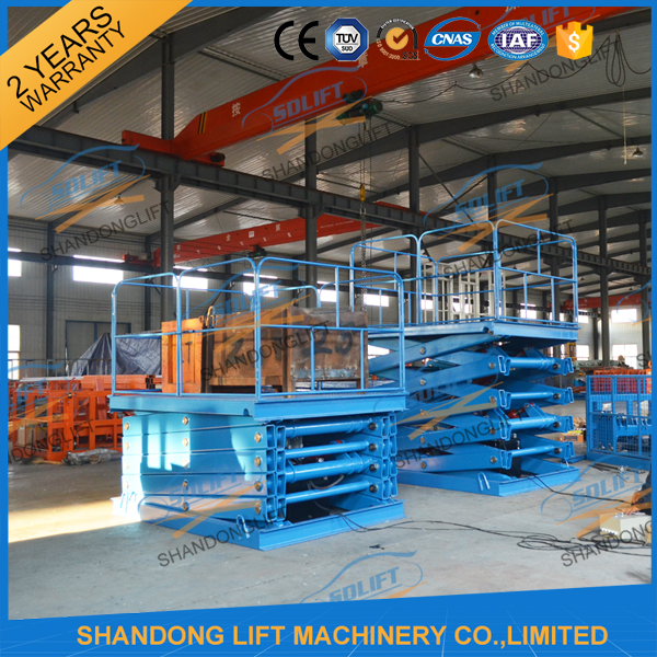 3T 5M Warehouse Cargo Lift Material Loading Hydraulic Scissor Lift Platform