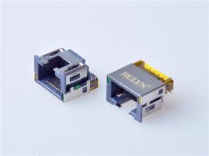 China HULYN Very low profile,RJ45 1x1 Jack, Shielded RJ45 Modular Jack, Through Hole Type, DIP,with LEDs， on sale