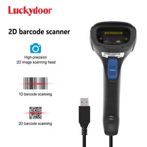 Quality Handheld 2D Barcode Scanner Wired Gun USB 1D QR Code Reader With Stand for sale