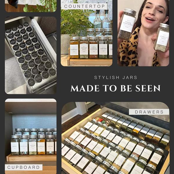 120Ml 90Ml Glass Spice Jars With Shaker Pour Lid Square 4Oz Spice Jar For Kitchen