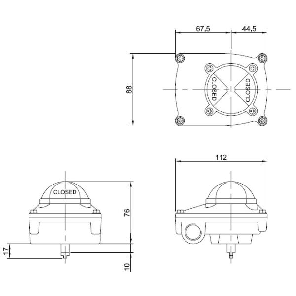 Standard Limit Switch Box APL-210N Power Coated Aluminium Weatherproof Switch Box