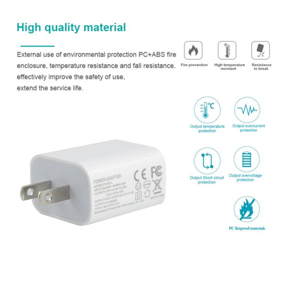 20W Dual-Port USB Wall Charger with Type-C and USB-A Fast Charging