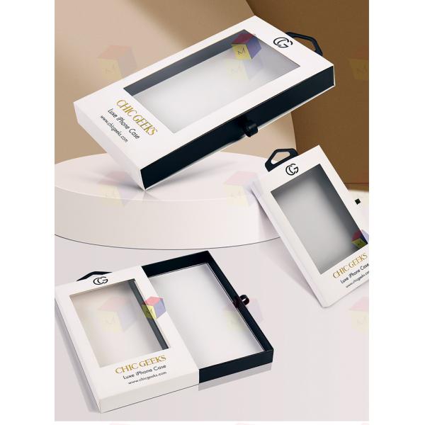 Custom Sliding Drawer Electronic Packaging Box Pvc Window Phone Case Packaging Box