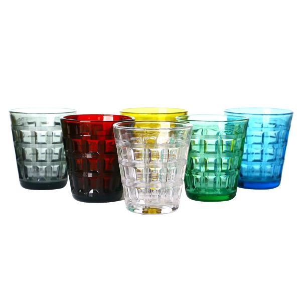 Hand Pressed 280ml Solid Colored Whisky Glasses Solid Green, Lead Free Drinking Glasses