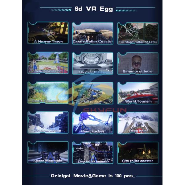 2 Seats Simulator Roller Coaster Sparta 9D VR Egg Cinema