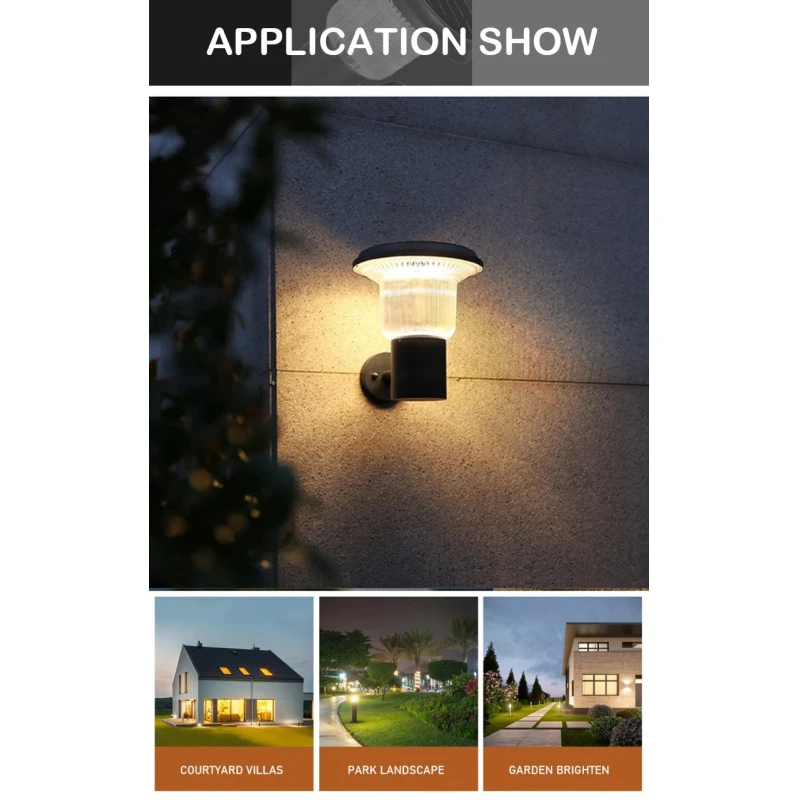 Outdoor IP65 8AH Solar Wall Light Waterproof 3000K With CE RoHS