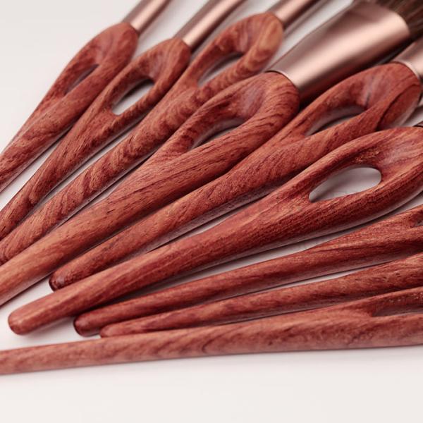 High End Professional 9pcs Face Makeup Brush Set With Special Bubinga Wooden Handle