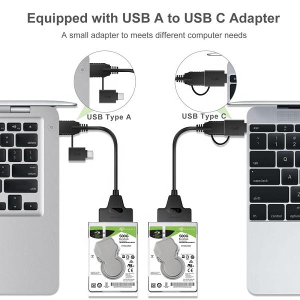 High Speed 5Gbps 2.5 Inch SSD HDD Hard Disk Type C USB 3.0 Sata Adapter Cable
