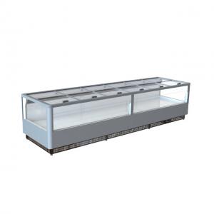 Quality Single Sided Meat Deli Display Case Island Freezer Remote Air Cooling For Frozen Meat Fish Ice Cream for sale