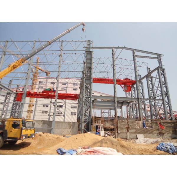 PU Wall Panel Steel Frame Building With Galvanized C/Z Purlins