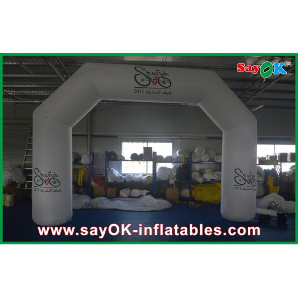 Inflatable Finish Arch Durable White Blue Red 6x3m Inflatable Start Finish Arch With Printing Logo