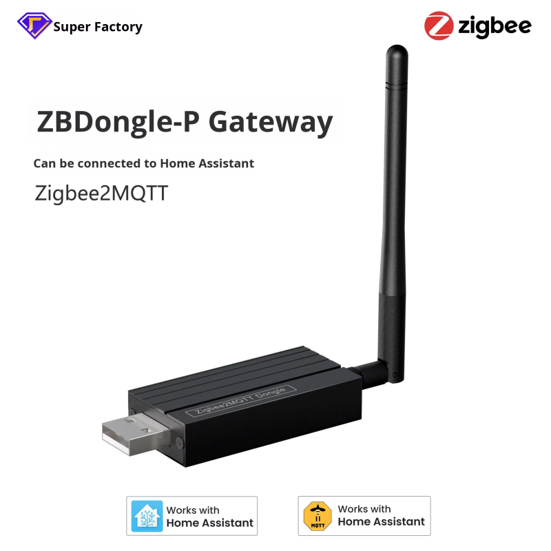 SIXWGH Zigbee 3.0 USB Dongle Plus Universal Wireless Smart Home Gateway with +20dBm Gain for Home Assistant Zigbee2MQTT, OpenHAB
