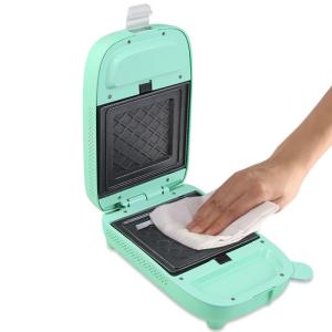 Quality 600w Electric Printing Sandwich Waffle Toaster Egg Microfiber 3 Plates Maker for sale