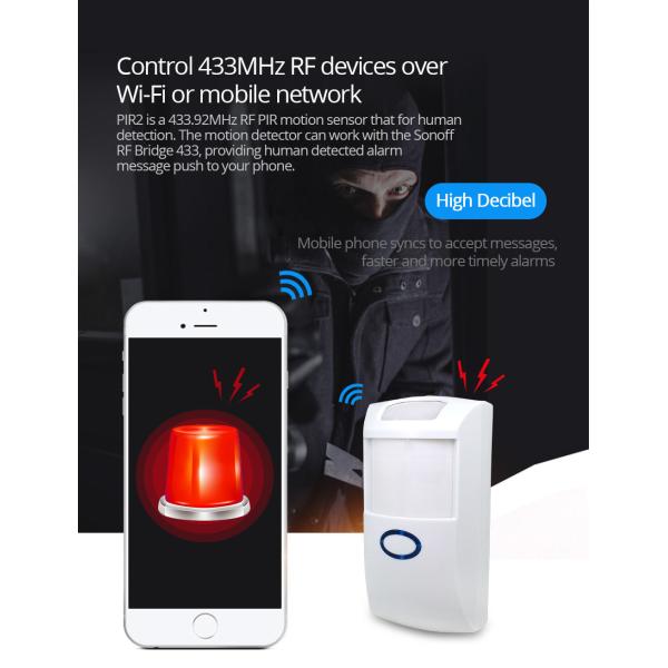 Sonoff Pir2 Smart Motion Sensor Detector 433 mhz Wifi Wireless Alarm Security System For Smart Home
