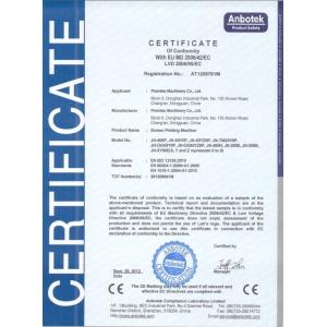 PROMISE MACHINERY CO., LTD. Certifications