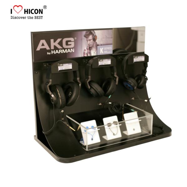 Custom Logo Accessories Display Stand Acrylic Headphone Earbud Display Stand Countertop